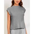 thumbnail image 3 of Chaleco sin mangas, jersey de punto Himosyber para mujer, gris, 3 of 6