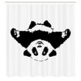 thumbnail image 3 of Ambesonne Animal Shower Curtain, Panda Wants to Hug, 69"Wx70"L, Black White, 3 of 5