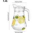 thumbnail image 2 of CHUNTIAN Glass Pitcher with Lid, High Borosilicate Glass,Hot/Cold Water Jug and Juice and Iced Tea Beverage Carafe (1600ml), 2 of 9