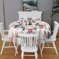 thumbnail image 2 of Christmas Tree and House Pattern Round Tablecloth 60"x60",Wrinkle Wipeable Table Cloth for Kitchen Dining Room Picnic Patio Party, 2 of 6