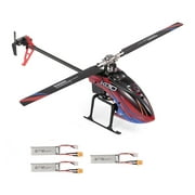 Angle View: WLtoys XK K130-B RC Helicopter Brushless 3D6G Flybarless FUTABA S-FHSS Stunt Helicopter with 3 Battery NO Remote Controller BNF