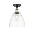 thumbnail image 4 of Innovations Lighting  Bristol Glass - 1 Light 9" Semi-Flush Mount Clear/Black Antique Brass, 4 of 5