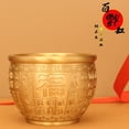 thumbnail image 2 of Brass exquisitely carved treasure pot for wealth gathering, home living room, rice container, street stall, tabletop ornament wholesale, 2 of 2