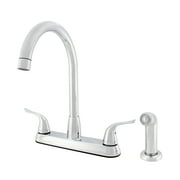 WMF-8235GNZMLP-CP - Hybrid Metal Deck Kitchen Sink Faucet 360 Degree Swivel High Spout Washerless Cart.Double Handle with Side Spray