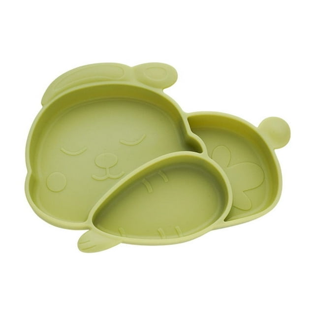 Rabbite Shaped Siliconer Divided Dinner Multifunctional Childrens Non Slip Tableware Set Easy to Clean Dishwasher and Microwave Safe