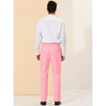 thumbnail image 6 of Unique Bargains Men's Dress Pants Slim Fit Flat Front Chino Business Wedding Suit Pants 36 Pink, 6 of 7
