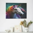 thumbnail image 6 of Gukieu Colorful Haired White Horse Print Horizontal Canvas Decorative Painting 12x16 Inch Shrinkage Resistant Frame Hanging Home Wall Art Decor, 6 of 6