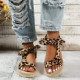 thumbnail image 5 of Large Leopard Pattern Thick Sole Sandals With Knot Flat Bottom Wearing Beach Sandals Sandals for Women Camouflage 37, 5 of 5