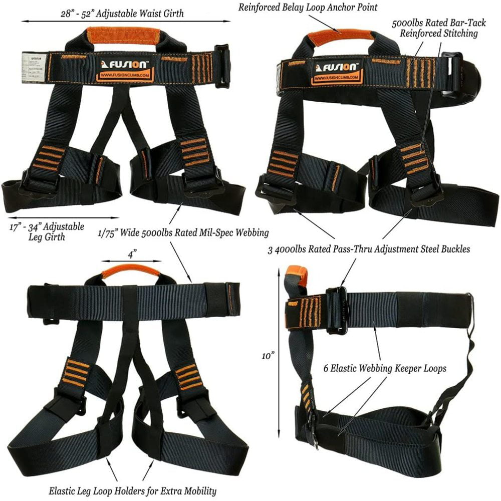 Fusion Tactical Pro Zip Line Kit Harness/Lanyard/Trolley FTK-A-HLT-12