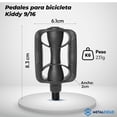 thumbnail image 2 of Pedales Para Bicicleta Metal Ciclo Kiddy Negro Con Reflejante 9/16, 2 of 7