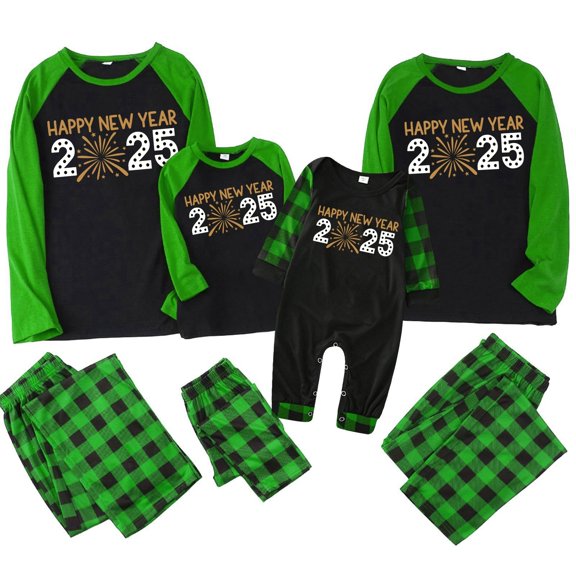 Christmas Family Matching Pajamas Sets, Warm & Loose & Skin-friendly, Long Sleeved Round Collar Pajamas 2Pcs Set, Xmas Festival Pjs, Christmas Theme Pajamas