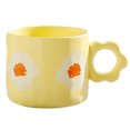 thumbnail image 1 of Taza de agua de cerámica con bonita flor de 270ml, taza creativa para pareja, taza de café, taza de desayuno para oficina, 1 of 5