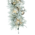 thumbnail image 3 of Vickerman 9' Flocked Alberta Artificial Christmas Garland, Warm White LED Lights, 3 of 6