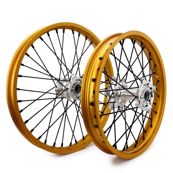 21" 19" MX Spoked Wheel Rim Set For Honda CRF250R CRF450R 2014-2025 2015 2016 2017 CRF250RX 2019-2025 CRF450RX 2017-2025 2018 2019 2020 2021 2022 2023 2024 CNC Billet Aluminum Anodized Hub