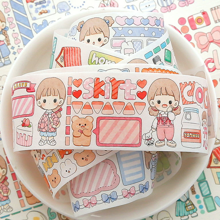 Washi Tape Set Hand Account Tape Cute Cartoon Character Cute - Temu
