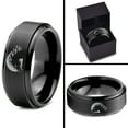 thumbnail image 4 of Tungsten Horse Horses Equestrian Equine Equidae Band Ring 8mm Men Women Comfort Fit Black Step Bevel Edge Brushed Polished, 4 of 4