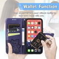 thumbnail image 4 of iPhone 13 Pro Case, iPhone 13 Pro Wallet Folio Case Magnetic Closure RFID Blocking Card Slots Kickstand Shockproof Case For iphone 13 Pro,Purple, 4 of 6