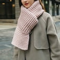 thumbnail image 5 of BWASD Winter Knit Scarf for Women Men Thicken Soft Warm Scarves Solid Color Cold Weathe Windproof Cable Oversized Long Shawl Wraps Couples Pink, 5 of 5