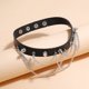 thumbnail image 5 of 2 piezas mujeres hombres Cool Punk gargantilla forma de corazón Biker cuero tachonado gargantilla PU Collar de cuero gargantilla Rock gótico Collar gargantilla, 5 of 5