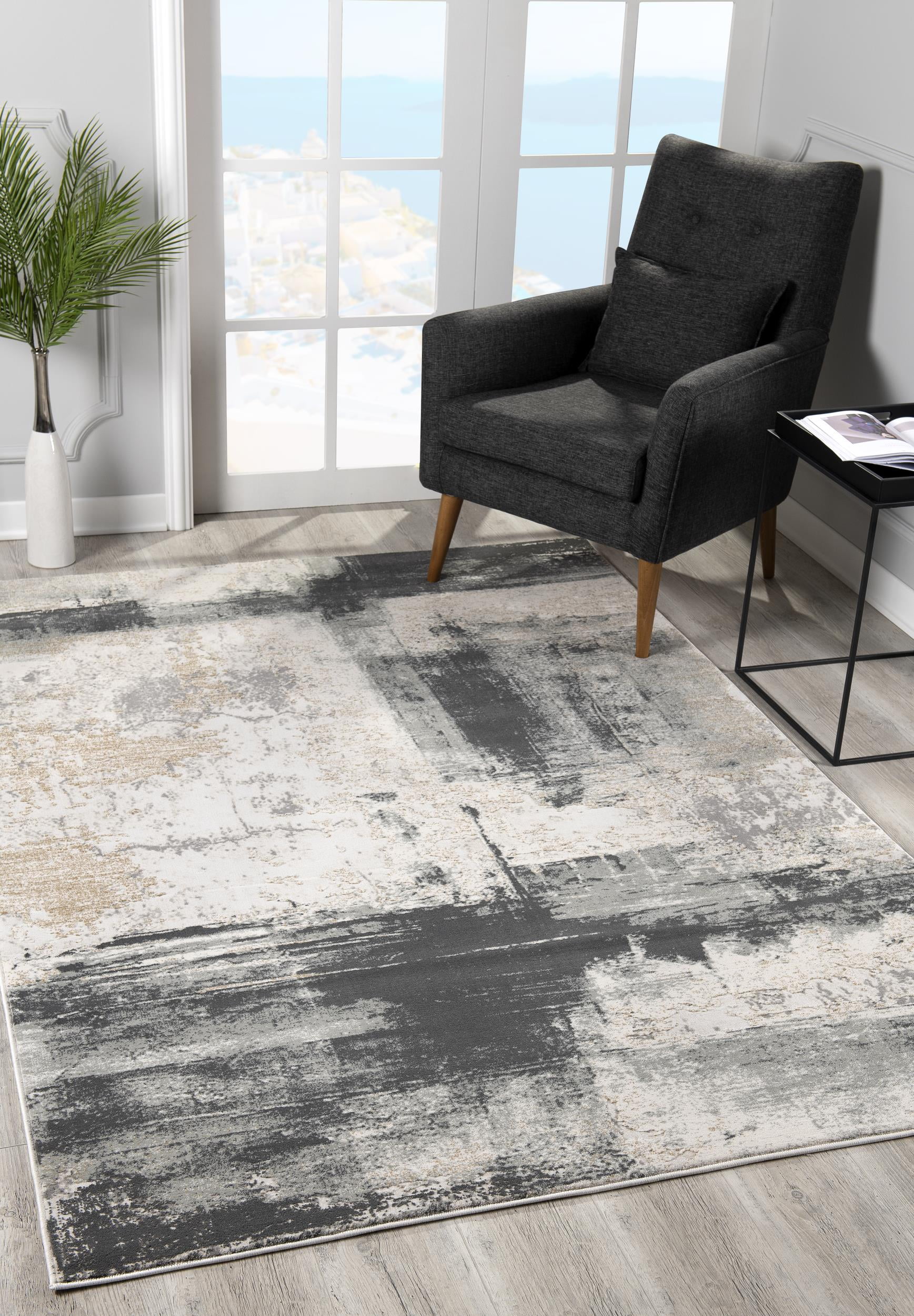 Rug Branch Silvia Collection Tapis de couloir abstrait moderne