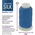 thumbnail image 3 of The Beadsmith Pure Silk Cord – Royal Blue, Size F (0.348 mm), 140 Yards (420 ft), 1/2 oz Spool, 3 of 7