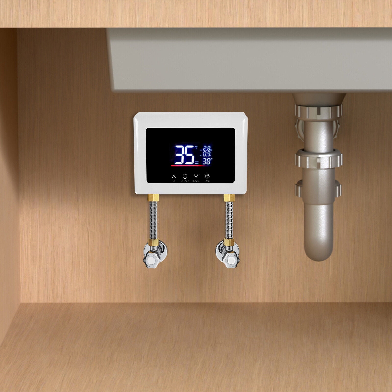 3000W Electric Instant Water Heater with LED Display Wall Mount 7.87*2.17*5.71 in