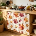 thumbnail image 6 of Fall Maple Leaves Cabinet Curtain 35"Wx35"L,Dustproof Under Sink Skirt with Self Adhesive Tape,Thanksgiving Farmhouse Orange Leaf Cabinet Curtain Cover for Kitchen Sink,Bathroom Vanity,Laundry Room, 6 of 9