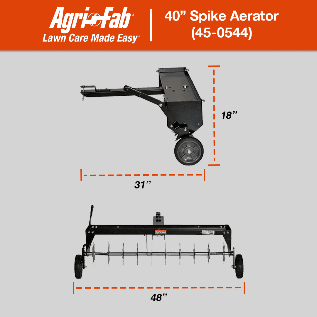 Agri-Fab 40" Spike Aerator Tow Behind Lawn Groomer Model #45-0544
