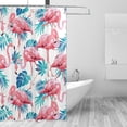 thumbnail image 2 of Coolnut Tropical Palm Flamingo Bathroom Waterproof Shower Curtain Set Bathtub Curtain with 12 Hooks for Bathroom Decor,Hotel,Room,60x72Inch, 2 of 6