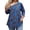 #313-Blue, variant on Women's Plus Size Paisley Print Top, Elegant One Shoulder 3/4 Sleeve Blouse with Side Slit & Pocket