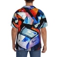 thumbnail image 3 of Pofeuu Abstract Cubist Printer Print Mens Casual Short Sleeve Shirts Beach Summer Spread Collar Pocket Tops Men's Casual Short-sleeved Shirt-Medium, 3 of 5