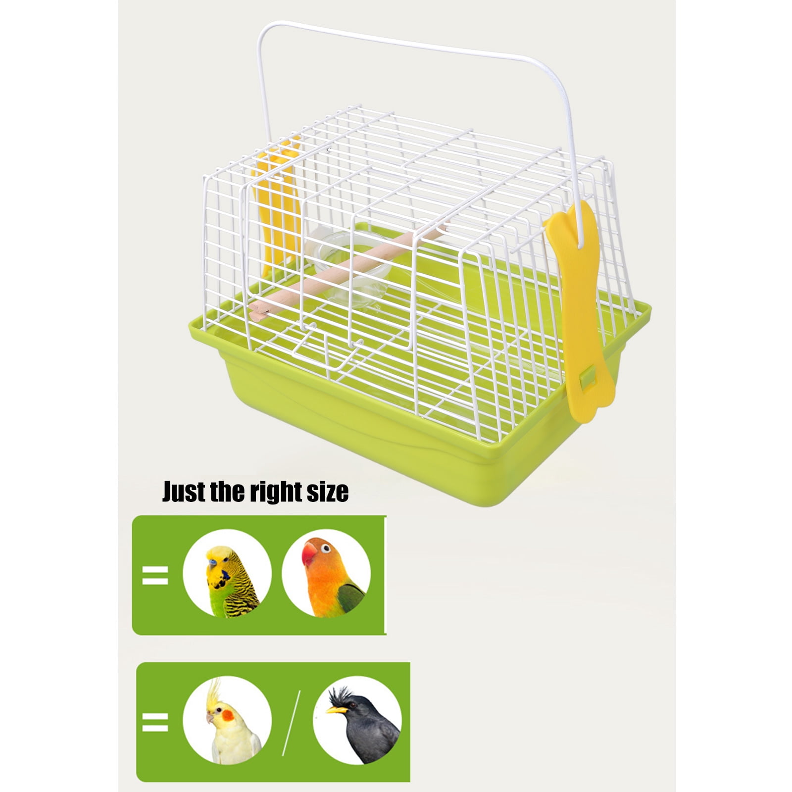 Iron Wire Travel Bird Cage For Parrots Conures Budgies With Removable Tray And Comfortable Perch