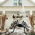 thumbnail image 2 of Giant Yard Halloween Decorations Outdoor Spider Web with 35.4" Spider Outside Scary Decor Hanging Triangular Spider Web Fake Spiders Stretch Cobweb Set Party Supplies Favor, 2 of 9
