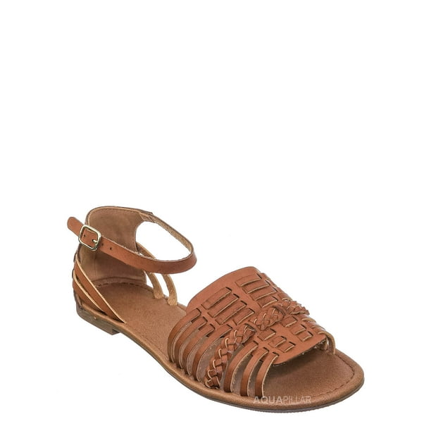 huarache peep toe flat