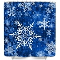 thumbnail image 5 of Ensemble de Rideaux de Douche Flocon de Neige de Noël, Rideaux de Douche de Noël pour Salle de Bain, Rideau de Douche Bleu d'Hiver Décoratif de Noël, 72x72 Po, 5 of 5