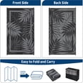thumbnail image 4 of Garvee 8'x10' Waterproof Outdoor Rug Leaf Pattern Bordered Plastic Patio Mat, Modern Reversible Non-Slip Outdoor Carpet for Camping, RV, Balcony, Porch, Picnic, Black, 4 of 7