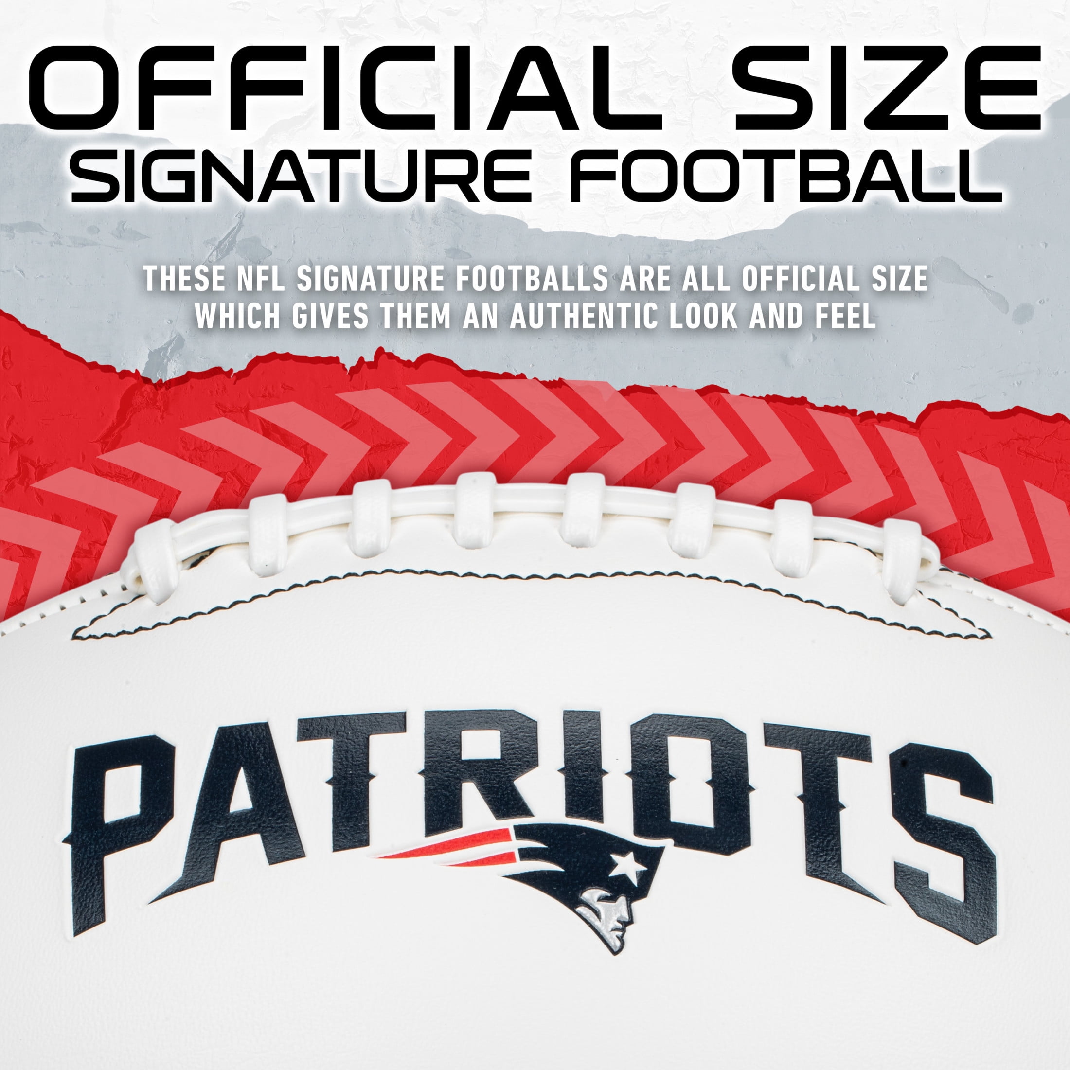 Franklin Sports NFL New England Patriots Autograph Football - Official Size White Panel Souvenir Football for Autographs + Signatures - NFL Team Fan Shop Memorabilia Football for Display