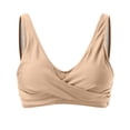 thumbnail image 4 of Siilsaa Bikini Top Women Halter Bikini Top Only Retro Swimsuit Top Push Up Bathing Suit Top No Bottom Beige,M, 4 of 5