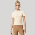 thumbnail image 2 of Veste Décontractée Ajustée pour Femme, Légère, à Manches Courtes, Haut de Yoga Athlétique pour l'Entraînement et la Course, 2 of 4