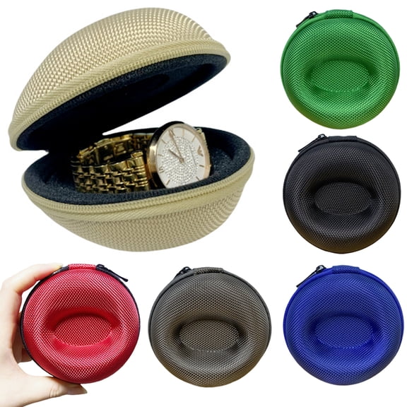 EVA Single Watch Travel Case - Portable Watch Box Organizer Travel Watch Case 1 Slot for Men & Women - Fits all Wristwatches & Smart Watches up to 50mm, 1pcs