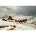 thumbnail image 3 of András Markó 14x11 Black Modern Framed Museum Art Print Titled - A Brisk Reindeer Sleigh Ride (1882), 3 of 5