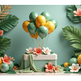 thumbnail image 3 of Tropical Theme Background Floral Decoration Colorful Balloons Party Backdrop for Tropical Party Celebration Summer Event Indoor Decor, 3 of 6