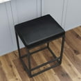 thumbnail image 4 of CLEARANCE! Faux Leather Bar Stools Riley Indoor Black Metal Faux Leather Bar Stools 2PACKS, 4 of 6