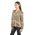 thumbnail image 2 of Blusa satinada con estampado Roman Fashion /Juvenil, 19443 (Cafe) cafe M, 2 of 5