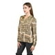 thumbnail image 2 of Blusa satinada con estampado Roman Fashion /Juvenil, 19443 (Cafe) cafe G, 2 of 5