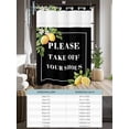 thumbnail image 6 of No Hook Cloth Fabric Shower Curtain with Snap in Liner, Lemon Letter Waterproof Shower Curtains Set with See Through Top Window, Summer Botanical Fruit Leaves Black Bath Curtains Shower 54"x78", 6 of 6