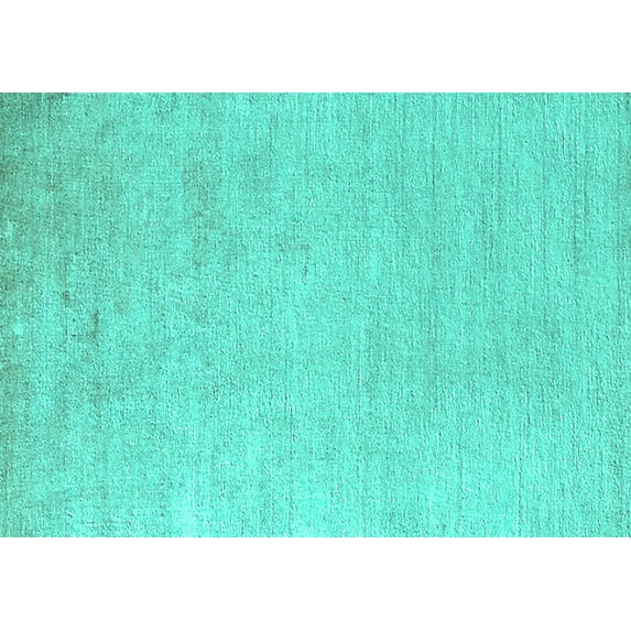Ahgly Company Indoor Rectangle Solid Turquoise Blue Modern Area Rugs, 4' x 6'