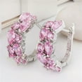thumbnail image 3 of K-KED Women Delicate Jewelry Silver Stud Earrings Cubic Zirconia Wedding Party Gifts A Pair-#8, 3 of 6
