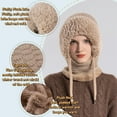 thumbnail image 2 of 3 in 1 Beanie Hat for Women, 55-60cm Fleece-Lined Winter Hat, Neck Warmer & Face Cover Combo, 2 of 6