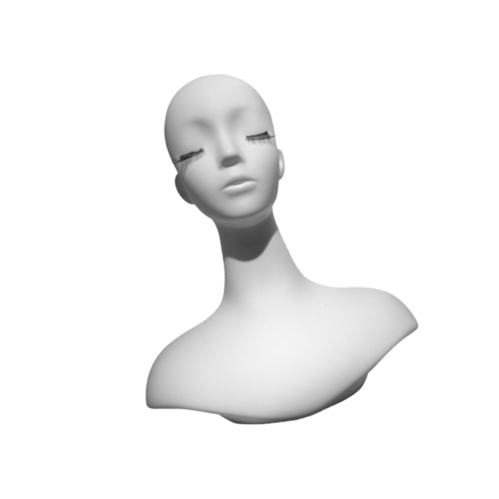 TOOYFUL Mannequin Head Holder Multipurpose Display Rack with Shoulder Female Head Rack for Scarf Hairpieces Earrings Hats Jewelry